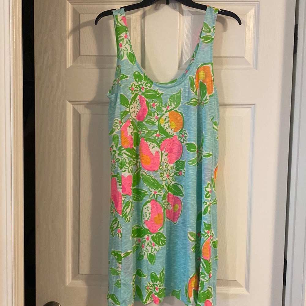 Lilly Pulitzer Blue Pink Lemon Citrus Dress